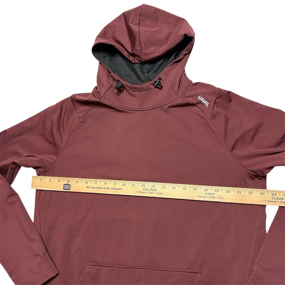 UNRL Crossover Hoodie II Performance Tech Mens Large Burgundy Pullover Stretch - Picture 4 of 9